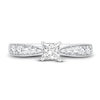 Thumbnail Image 2 of Diamond Engagement Ring 3/4 ct tw Princess/Round 14K White Gold