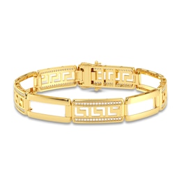 Men's Diamond Bracelet 1 ct tw Round 14K Yellow Gold 8.5"