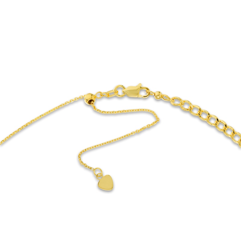 Main Image 3 of Semi-Solid Curb Chain Choker 14K Yellow Gold 12" Adj.