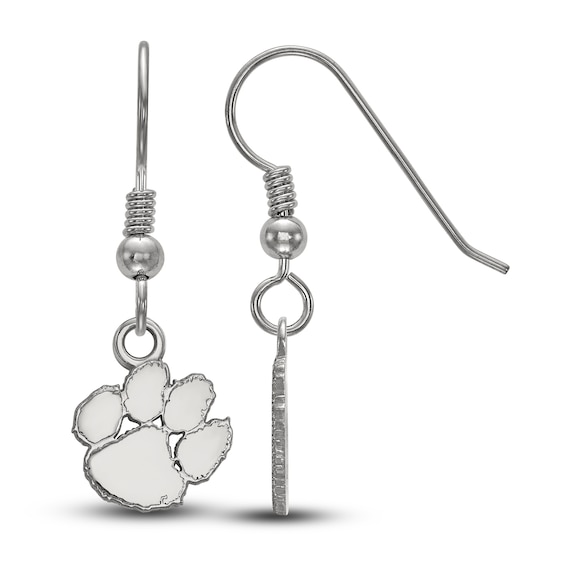 Clemson University Dangle Earrings Sterling Silver