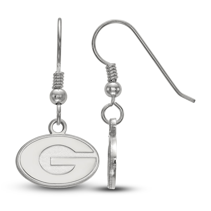 Main Image 1 of University of Georgia Dangle Earrings Sterling Silver
