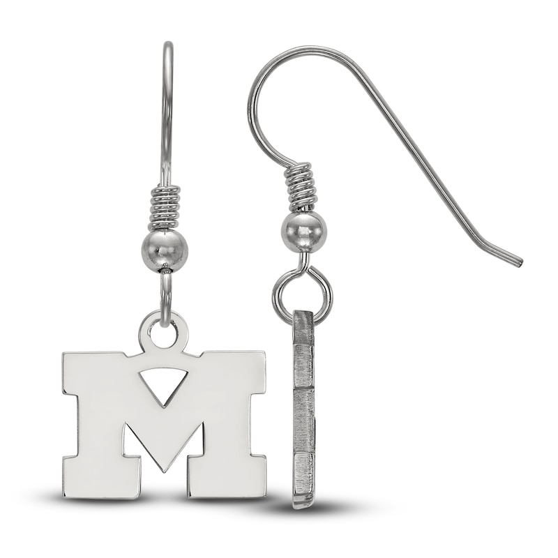Main Image 1 of University of Michigan Dangle Earrings Sterling Silver