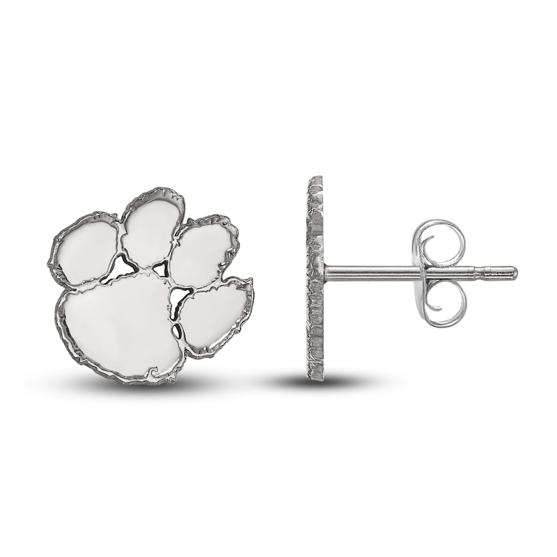 Clemson University Stud Earrings Sterling Silver