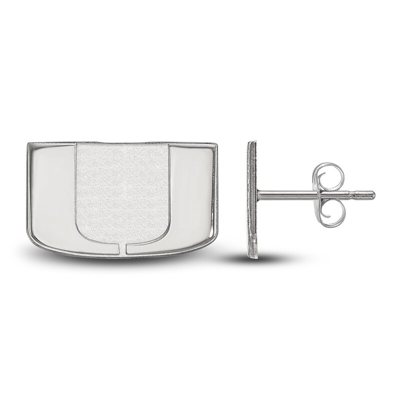 University of Miami Stud Earrings Sterling Silver