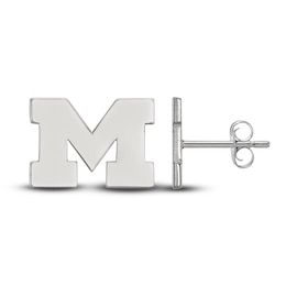 University of Michigan Stud Earrings Sterling Silver