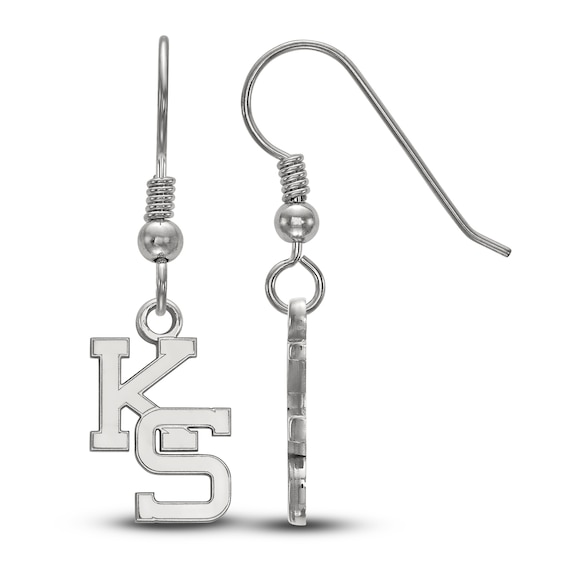 Kansas State University Dangle Earrings Sterling Silver