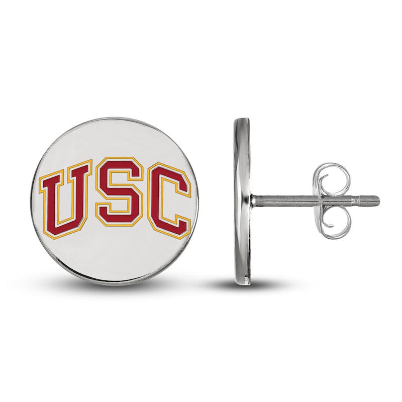 University of Southern California Enamel Stud Earrings Sterling Silver