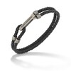 Thumbnail Image 0 of Marco Dal Maso Men's Black Leather Bracelet Sterling Silver 8"