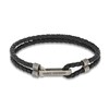 Thumbnail Image 1 of Marco Dal Maso Men's Black Leather Bracelet Sterling Silver 8"