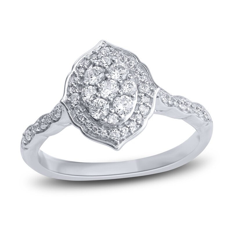 Main Image 1 of Diamond Engagement Ring 1/2 ct tw Round 14K White Gold