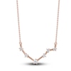 Thumbnail Image 0 of Diamond Libra Constellation Pendant Necklace 1/6 ct tw Round 14K Rose Gold