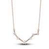 Thumbnail Image 1 of Diamond Libra Constellation Necklace 1/6 ct tw Round 14K Rose Gold