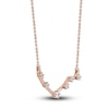 Thumbnail Image 1 of Diamond Libra Constellation Pendant Necklace 1/6 ct tw Round 14K Rose Gold