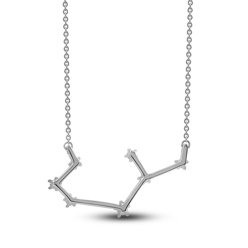 Main Image 3 of Diamond Sagittarius Constellation Necklace 1/6 ct tw Round 14K White Gold