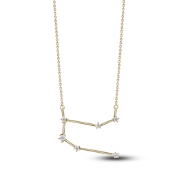 Diamond Gemini Constellation Necklace 1/6 ct tw Round 14K Yellow Gold