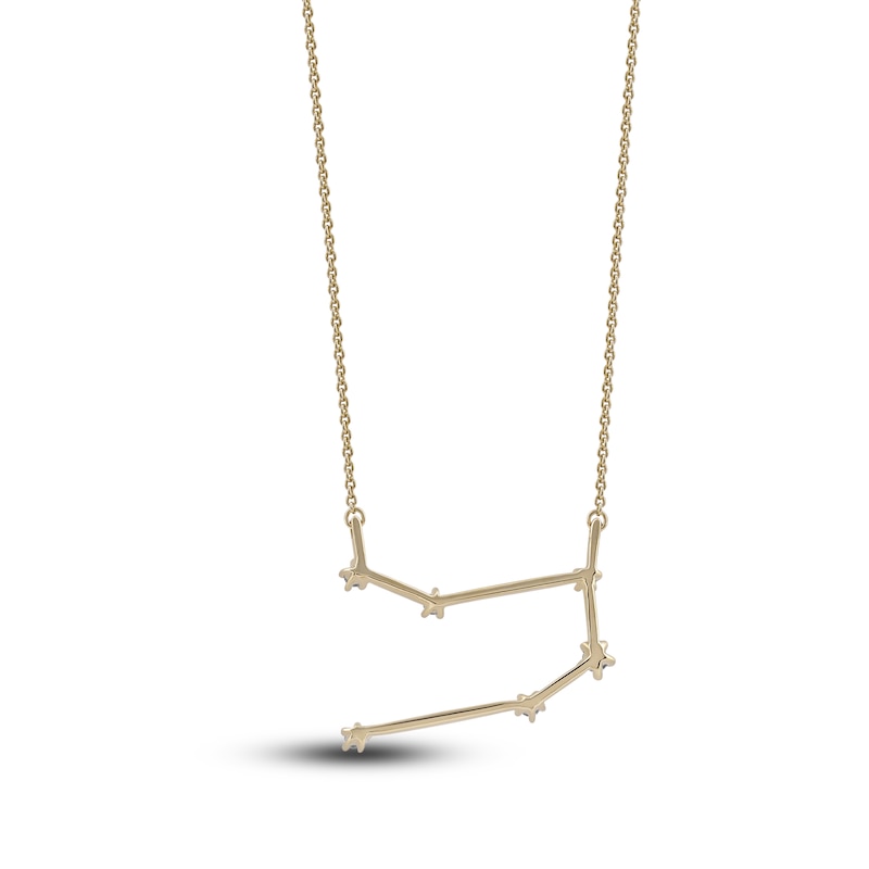 Main Image 3 of Diamond Gemini Constellation Necklace 1/6 ct tw Round 14K Yellow Gold