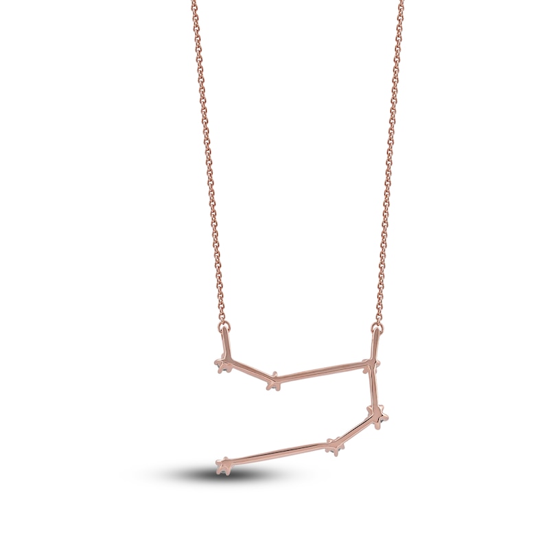Main Image 3 of Diamond Gemini Constellation Necklace 1/6 ct tw Round 14K Rose Gold