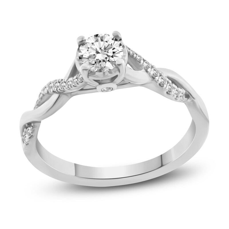 Main Image 1 of Diamond Engagement Ring 1/2 ct tw Round 10K White Gold