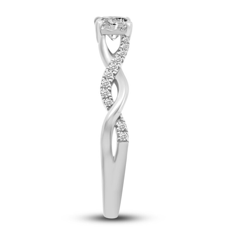Main Image 3 of Diamond Engagement Ring 1/2 ct tw Round 10K White Gold