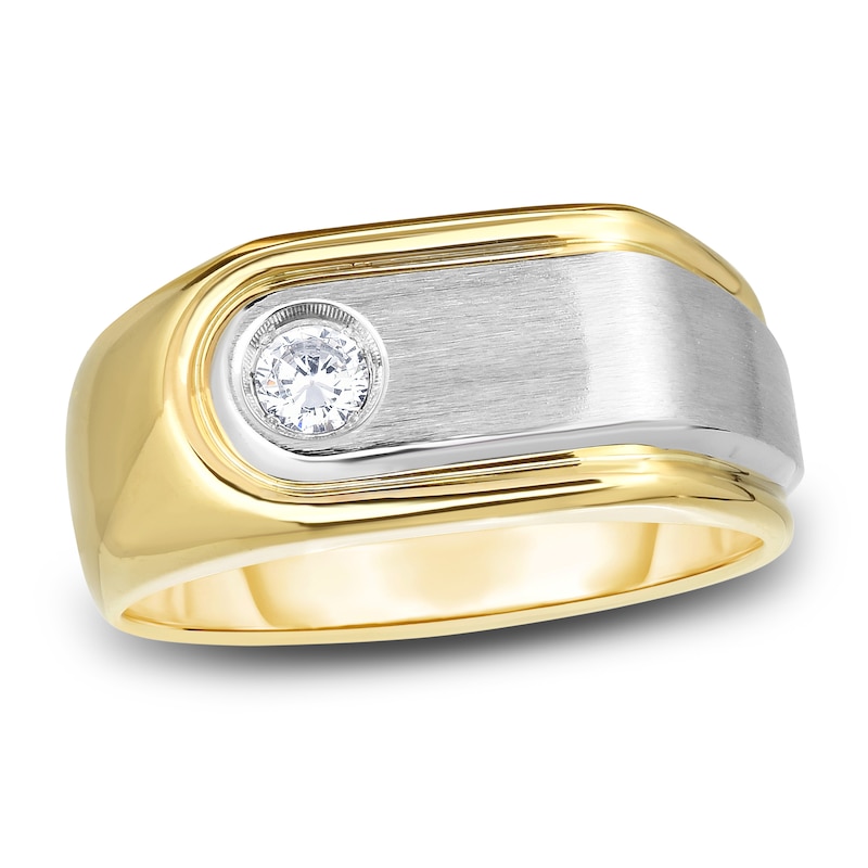 Main Image 1 of Men's Diamond Anniversary Ring 1/5 ct tw Round 14K Two-Tone Gold