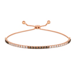 Le Vian Diamond Bolo Bracelet 1-1/2 ct tw Round 14K Strawberry Gold