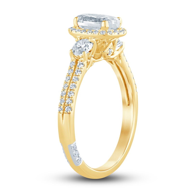 Main Image 2 of Pnina Tornai Lab-Grown Diamond Engagement Ring 1-1/2 ct tw Oval/Round 14K Yellow Gold
