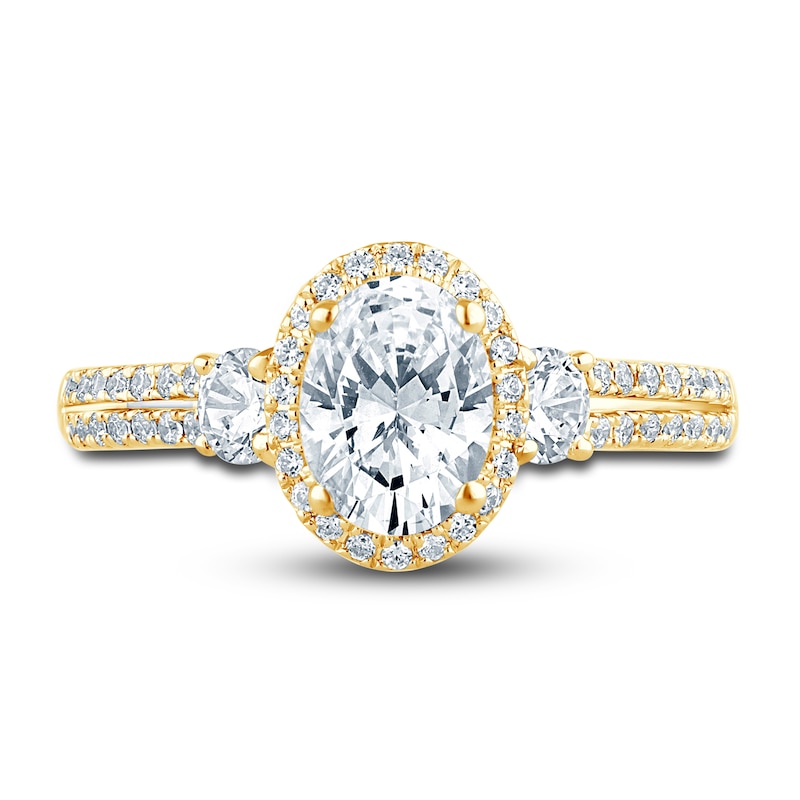 Main Image 3 of Pnina Tornai Lab-Grown Diamond Engagement Ring 1-1/2 ct tw Oval/Round 14K Yellow Gold