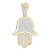 Thumbnail Image 1 of Men's Diamond Hamsa Hand Charm 1/2 ct tw Round 10K Yellow Gold
