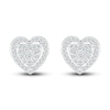 Thumbnail Image 1 of Diamond Heart Stud Earrings 1/4 ct tw Round 10K White Gold