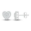 Thumbnail Image 2 of Diamond Heart Stud Earrings 1/4 ct tw Round 10K White Gold
