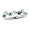 Thumbnail Image 1 of Juliette Maison Natural Aquamarine & Natural Emerald Ring 10K White Gold