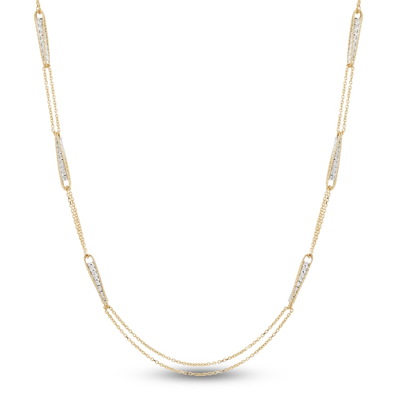 Italia D'Oro Rolo Chain Necklace 14K Two-Tone Gold 20"