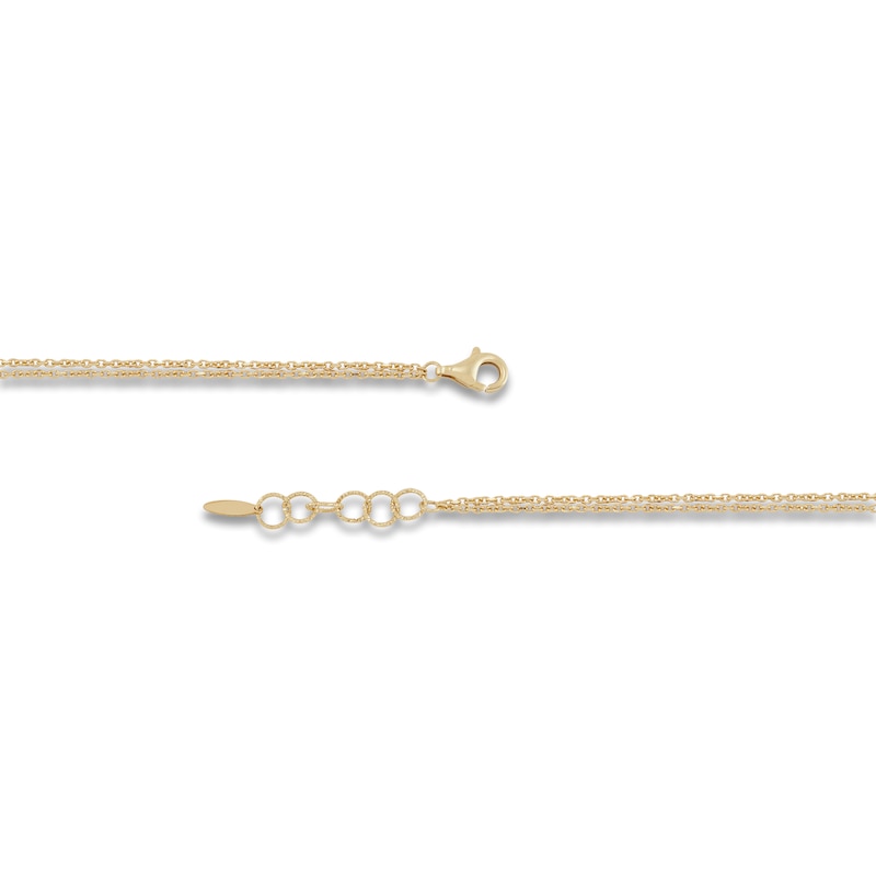 Italia D'Oro Rolo Chain Necklace 14K Two-Tone Gold 20"