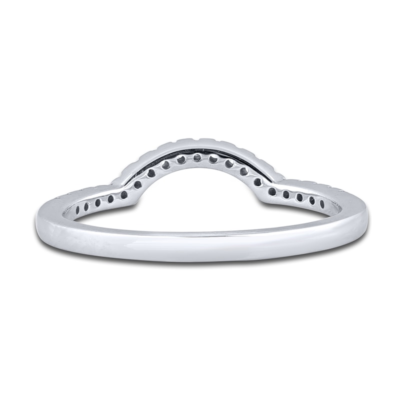 Main Image 3 of Diamond Contour Wedding Band 1/8 ct tw Round 14K White Gold