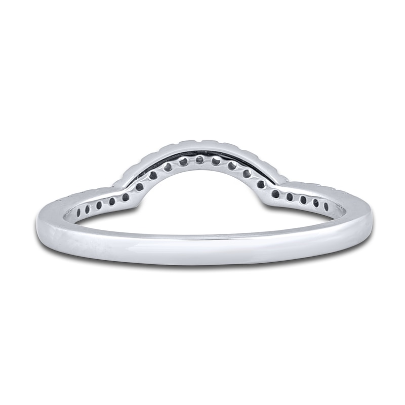 Diamond Contour Wedding Band 1/8 ct tw Round 14K White Gold