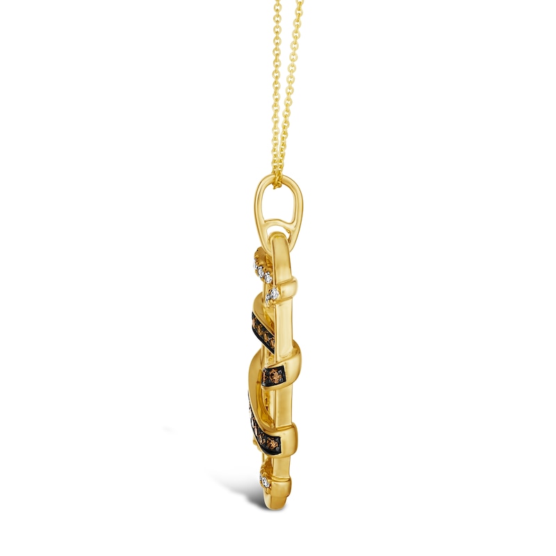Main Image 2 of Le Vian Wrapped In Chocolate Diamond Necklace 5/8 ct tw Round 14K Honey Gold 19"