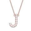 Thumbnail Image 1 of Juliette Maison Diamond Station Name Necklace 1/8 ct tw Round 10K Rose Gold