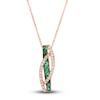 Thumbnail Image 1 of Le Vian Natural Emerald Necklace 1/5 ct tw Round 14K Strawberry Gold