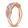 Thumbnail Image 2 of Kallati Round-Cut Natural Pink Sapphire Ring 1/4 ct tw Diamonds 14K Rose Gold