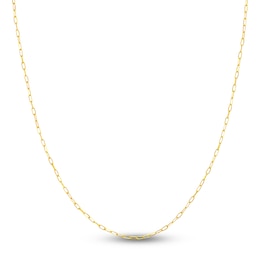Solid Paperclip Chain Necklace 18K Yellow Gold 24" 1.7mm