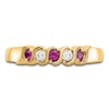 Thumbnail Image 3 of Natural Ruby Stackable Ring 1/10 ct tw Diamonds 14K Yellow Gold
