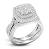 Thumbnail Image 2 of Diamond Double Halo Bridal Set 2 ct tw Round 14K White Gold