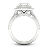 Thumbnail Image 4 of Diamond Double Halo Bridal Set 2 ct tw Round 14K White Gold