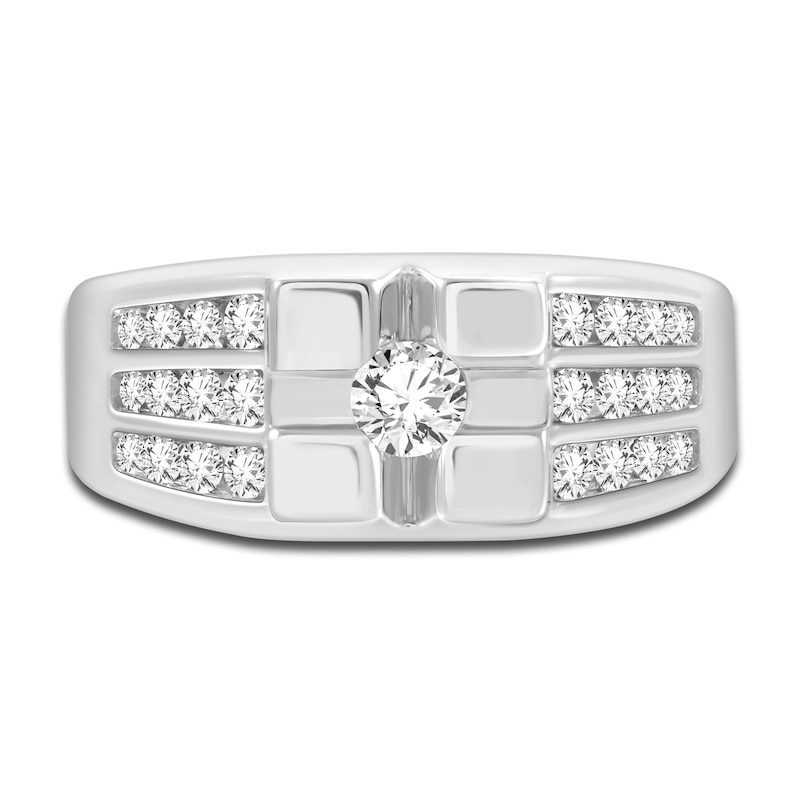 Main Image 3 of Men's Diamond Ring 1 ct tw Round 14K White Gold