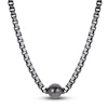 Thumbnail Image 1 of Men's Tahitian Freshwater Cultured Pearl Necklace Sterling Silver 19"