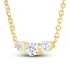 Thumbnail Image 3 of Diamond 3-Stone Necklace 1/2 ct tw Round 14K Yellow Gold