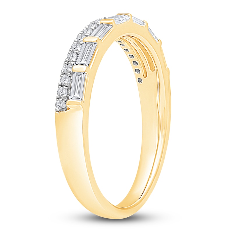 Main Image 2 of Diamond Ring 1/2 ct tw Round/Baguette 14K Yellow Gold