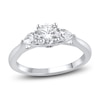 Thumbnail Image 1 of Diamond 3-Stone Engagement Ring 1 ct tw Pear/Round 14K White Gold