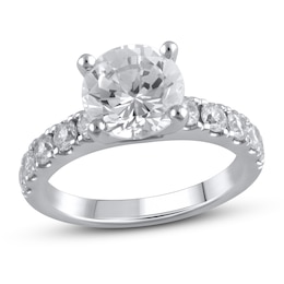 Lab-Grown Diamond Engagement Ring 3-1/4 ct tw Round 14K White Gold
