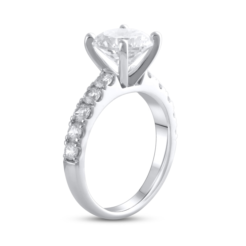 Main Image 2 of Lab-Grown Diamond Engagement Ring 3-1/4 ct tw Round 14K White Gold